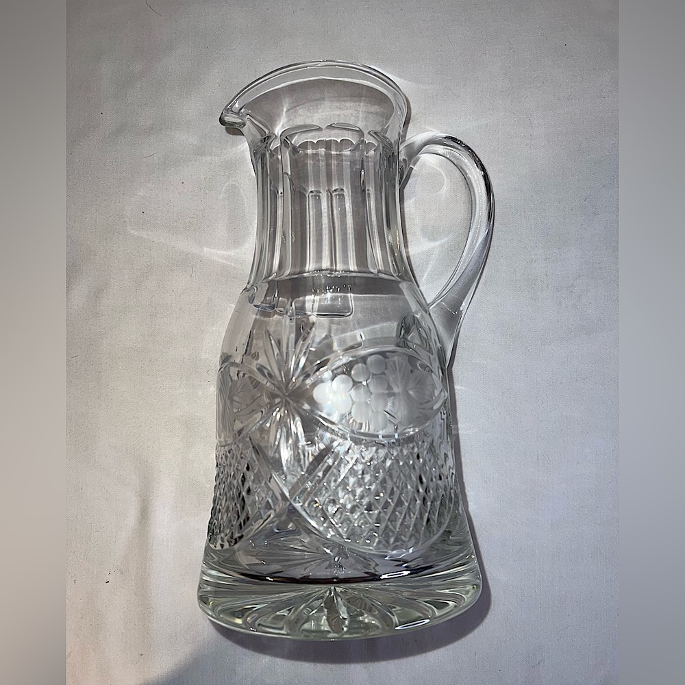 Crystal glass cut pitcher / Vintage pitcher
